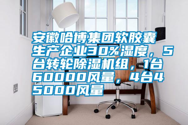 安徽哈博集團(tuán)軟膠囊生產(chǎn)企業(yè)30%濕度，5臺轉(zhuǎn)輪除濕機(jī)組，1臺60000風(fēng)量，4臺45000風(fēng)量