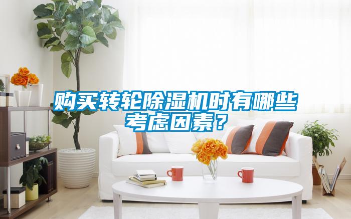購買轉(zhuǎn)輪除濕機時有哪些考慮因素？