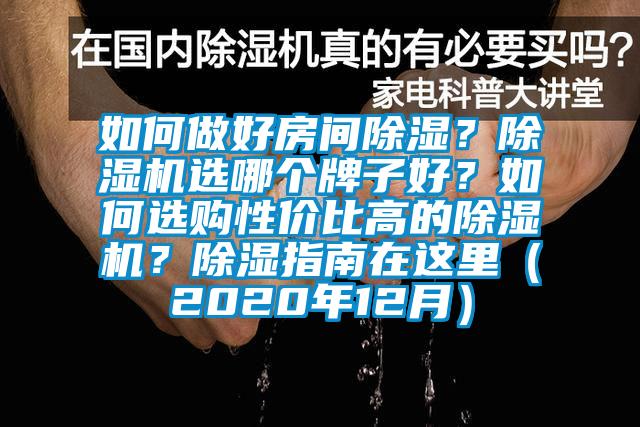 如何做好房間除濕？除濕機選哪個牌子好？如何選購性價比高的除濕機？除濕指南在這里（2020年12月）