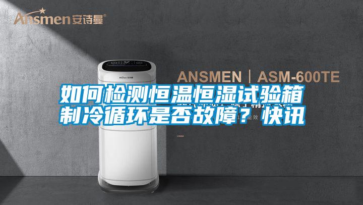 如何檢測恒溫恒濕試驗(yàn)箱制冷循環(huán)是否故障？快訊