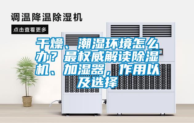 干燥、潮濕環(huán)境怎么辦？最權(quán)威解讀除濕機(jī)、加濕器，作用以及選擇