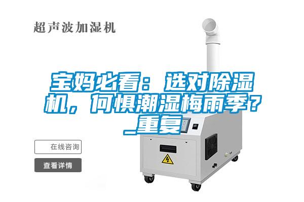 寶媽必看：選對除濕機，何懼潮濕梅雨季？_重復(fù)