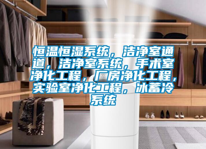 恒溫恒濕系統(tǒng)，潔凈室通道，潔凈室系統(tǒng)，手術(shù)室凈化工程，廠房凈化工程，實(shí)驗(yàn)室凈化工程，冰蓄冷系統(tǒng)