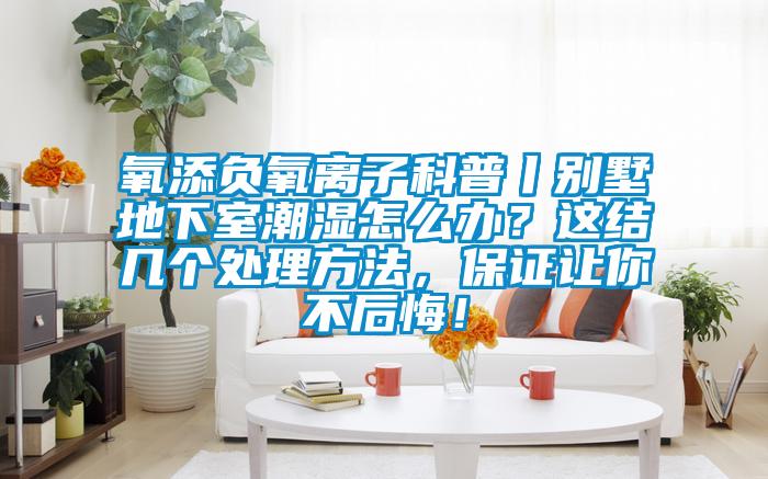 氧添負氧離子科普丨別墅地下室潮濕怎么辦？這結(jié)幾個處理方法，保證讓你不后悔！