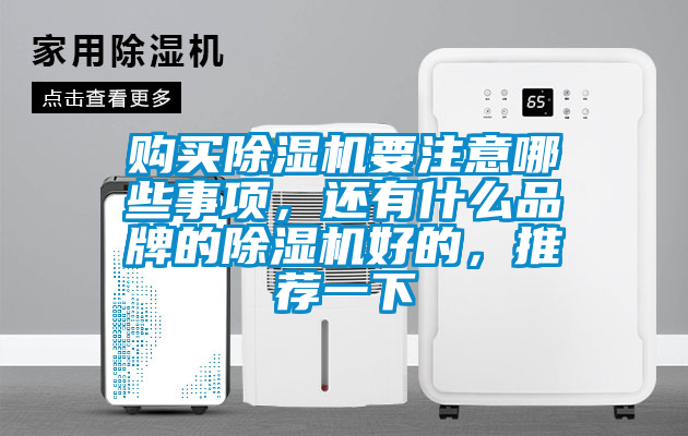 購買除濕機要注意哪些事項，還有什么品牌的除濕機好的，推薦一下