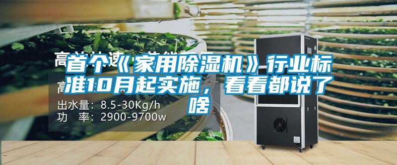 首個《家用除濕機(jī)》行業(yè)標(biāo)準(zhǔn)10月起實施，看看都說了啥